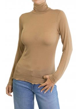 Maglia misto cashmere tinta unita collo alto